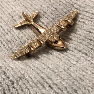 Kirks Folly Golden Airplane Brooch